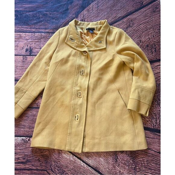 Etcetera Womens‎ Yellow Wool Blend Coat Size 12 - Picture 3 of 11